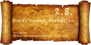 Karácsonyi Borbála névjegykártya