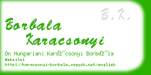 borbala karacsonyi business card